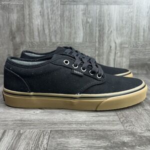 Vans Atwood Sneakers Women 8.5 Black Gum Canvas Low Top Skate Shoes Brand New